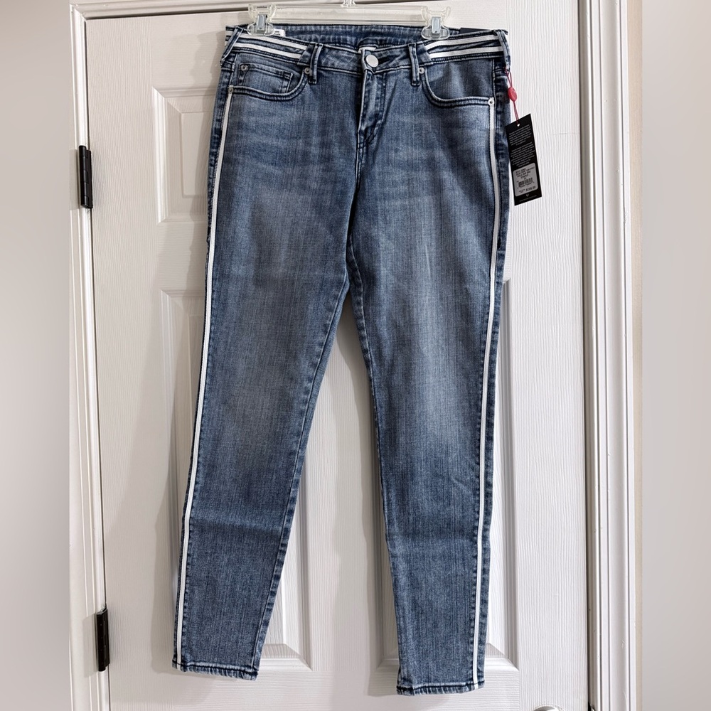 True Religion Denim Skinny Jeans with White Accents